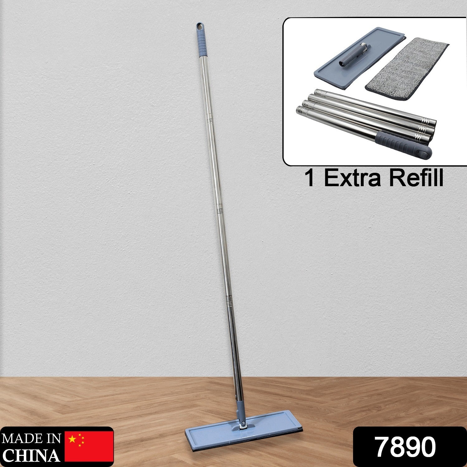 7890 High Quality Flat Mop Floor Cleaning Mop With Extra Refill 360° Rotating Microfiber Dust Mop, Hardwood Floor Mop, Dust Flat Mop, for Home/ Office Floor Cleaning Reusable Dust Mops 7890 High Quality Flat Mop Floor Cleaning Mop With Extra Refill 360° Rotating Microfiber Dust Mop, Hardwood Floor Mop, Dust Flat Mop, for Home/ Office Floor Cleaning Reusable Dust Mops